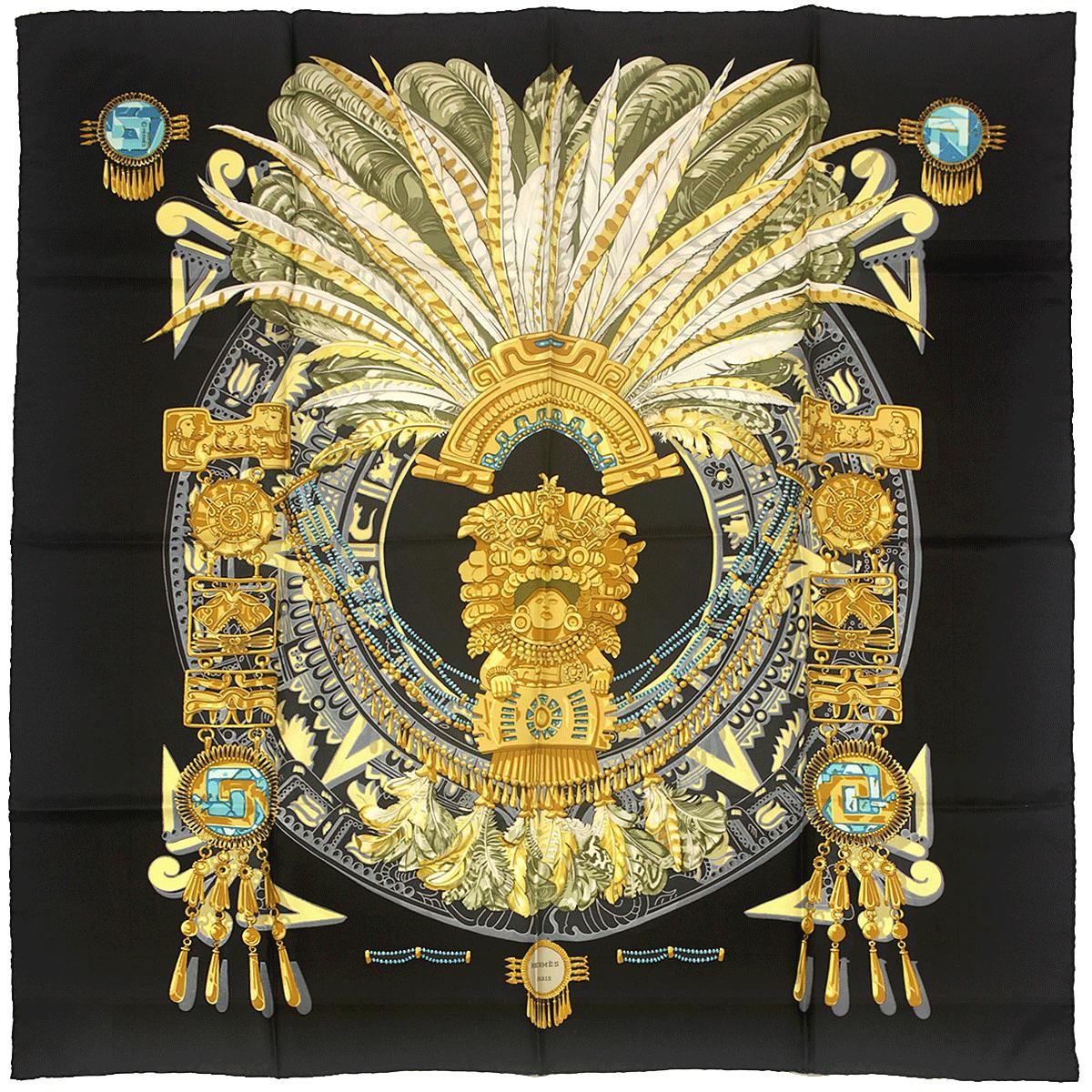 Hermes Scarf "Mexique" by Caty Latham 90cm Silk | Carre Foulard