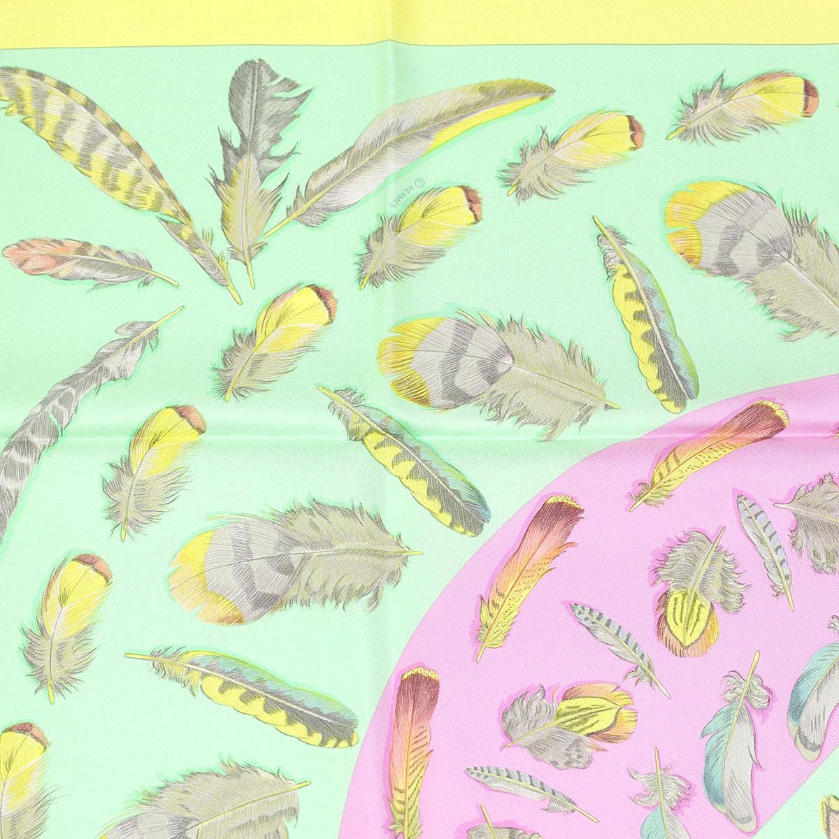 HERMÈS PLUMES スカーフ 約90cm x 90cm Hermes Scarf 