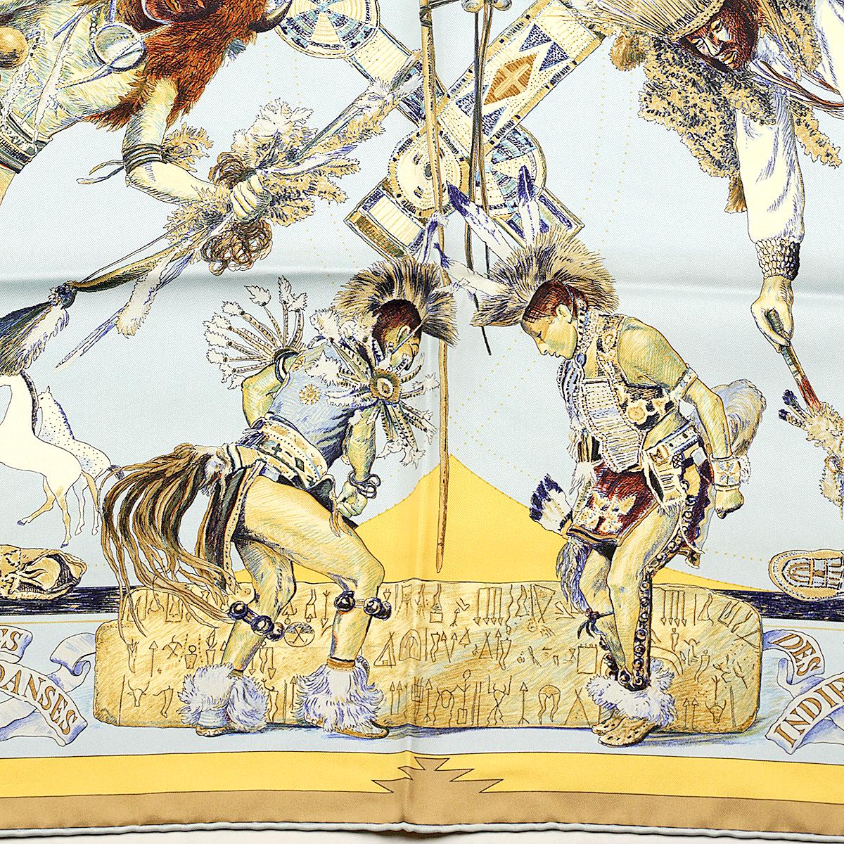 Hermes Scarf "Les Danses des Indiens" by Kermit Oliver 90cm Silk | Carre Foulard