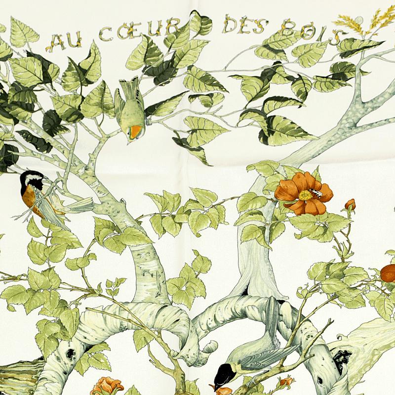 Hermes Scarf "Au Coeur des Bois" by Zoe Pauwels 90cm Silk | Carre Foulard