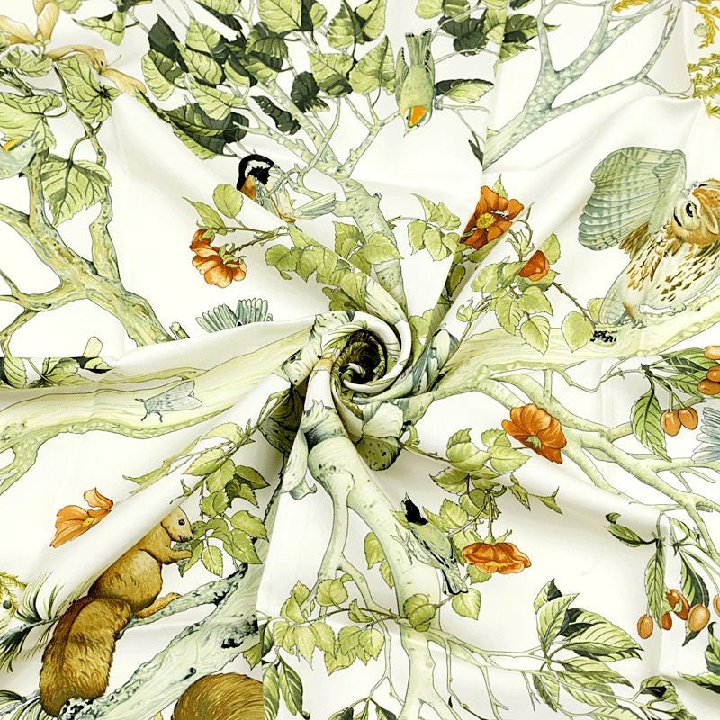 Hermes Scarf "Au Coeur des Bois" by Zoe Pauwels 90cm Silk | Carre Foulard