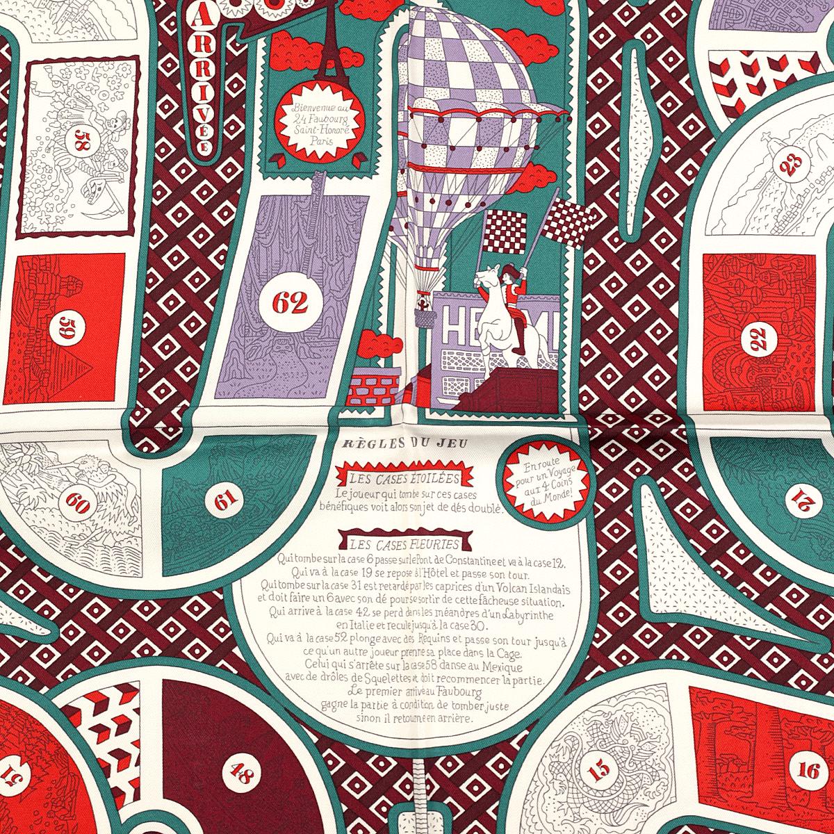 エルメス シルク LE TOUR DU MONDE EN 63 ケース スカーフ Hermes Le Tour du Monde en 63 Cases Twill Silk 90 cm Scarf
