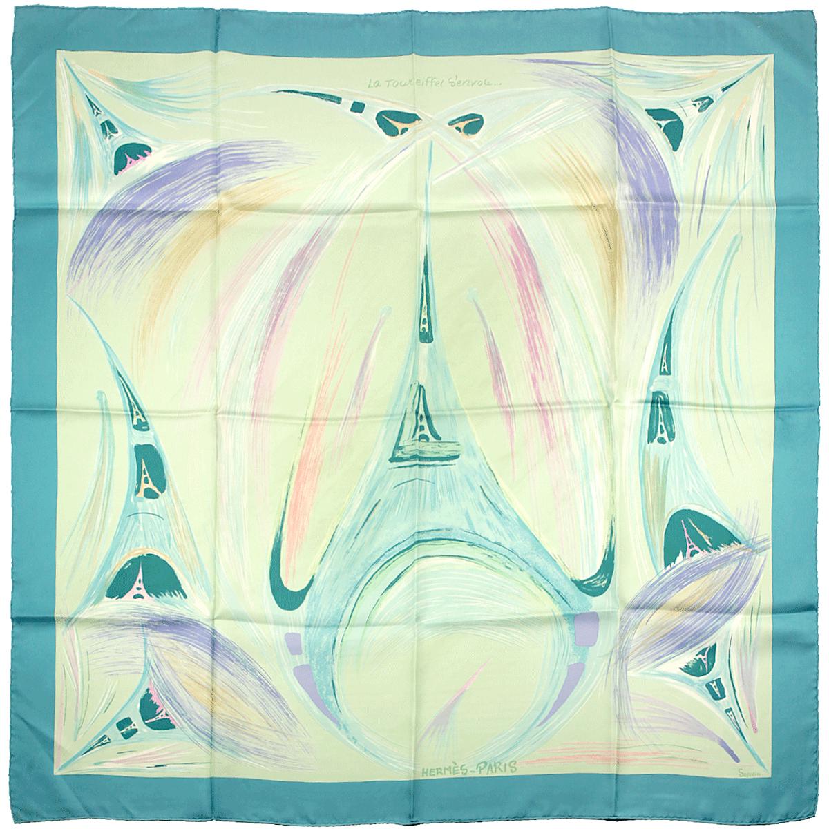 Hermes Scarf "La Tour Eiffel S'Envole" by Sefedin Kwumi 90cm Silk | Carre Foulard