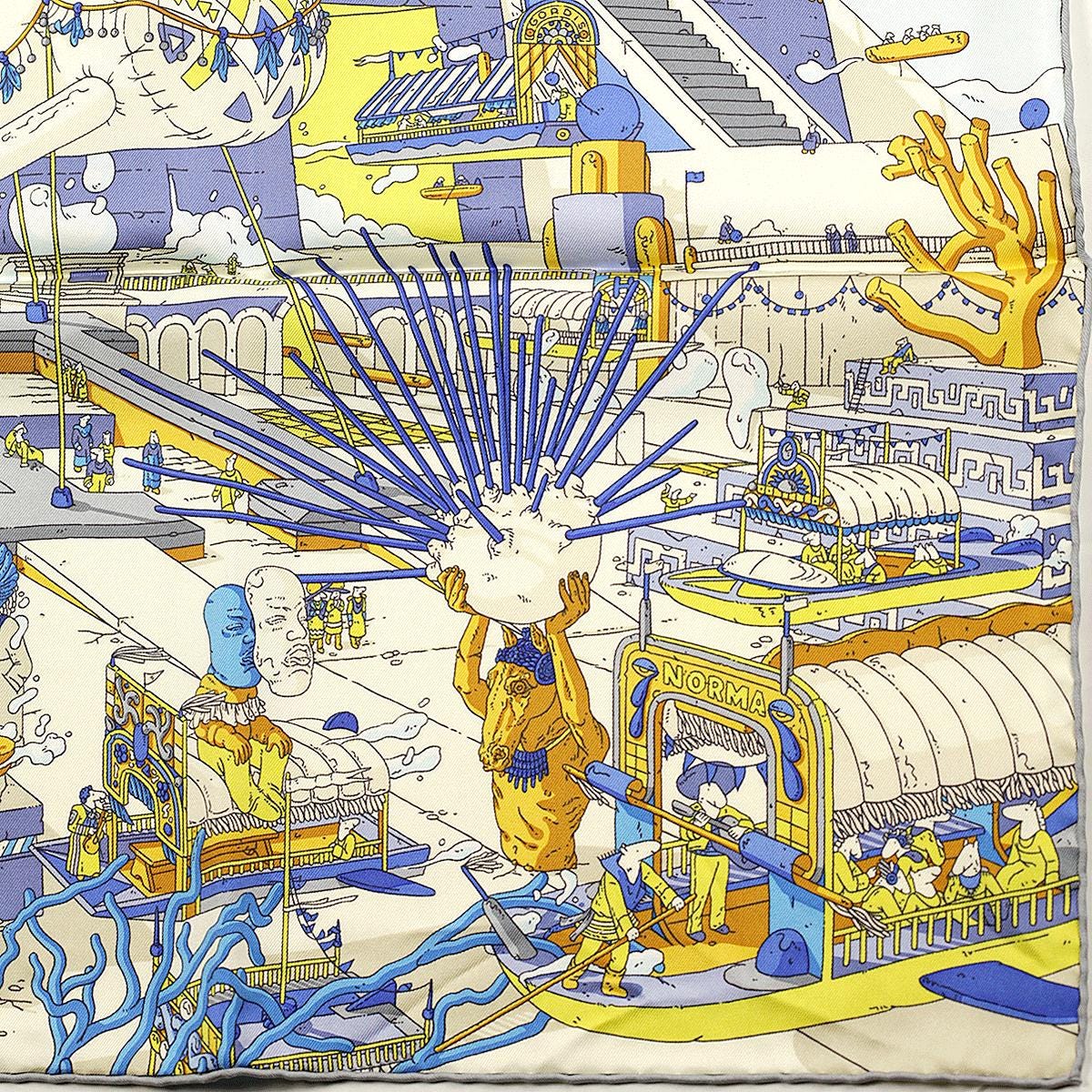 Hermes Scarf "Legende du Cheval a Plumes" by Ugo Gattoni 90cm Silk | Foulard Carre