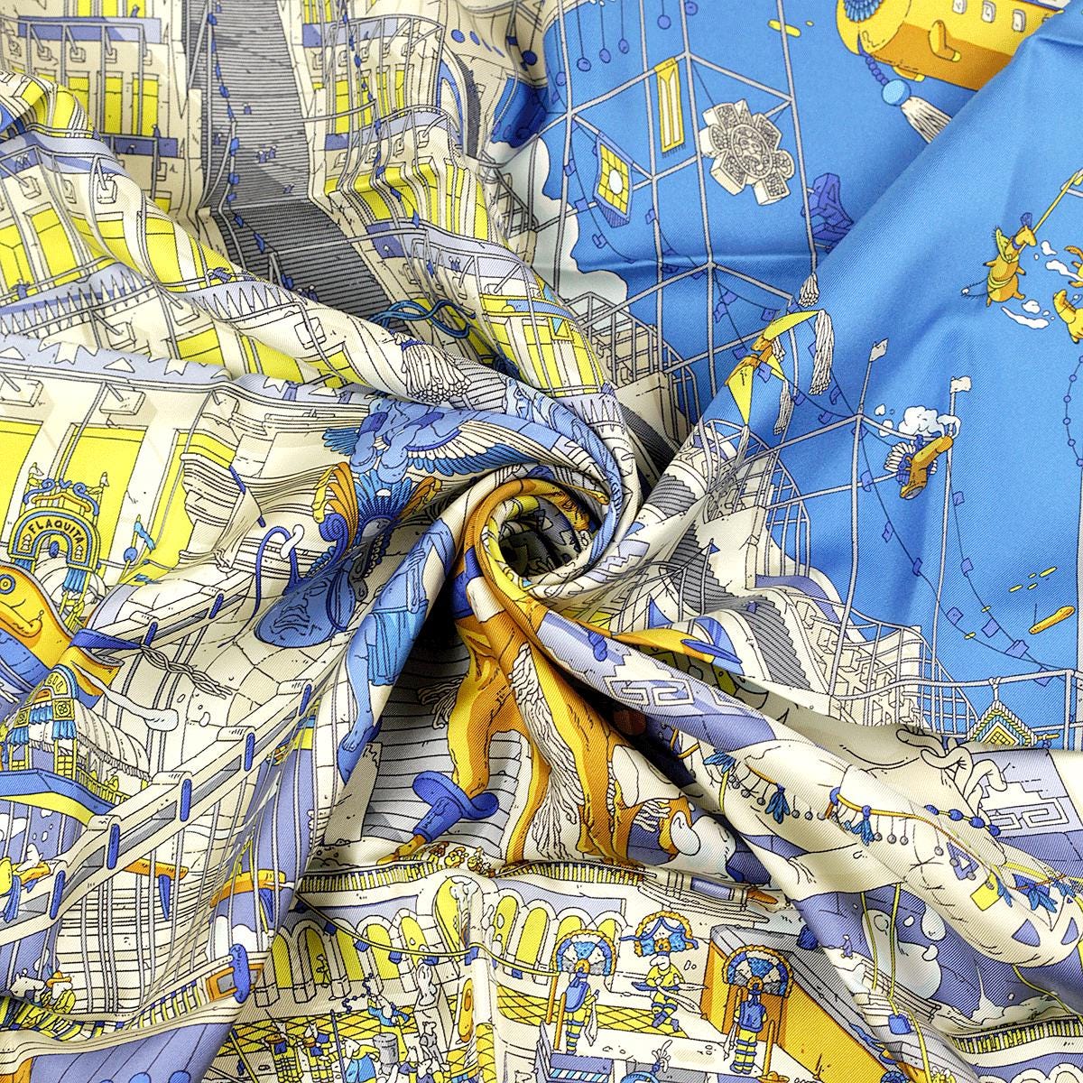 Hermes Scarf "Legende du Cheval a Plumes" by Ugo Gattoni 90cm Silk | Foulard Carre