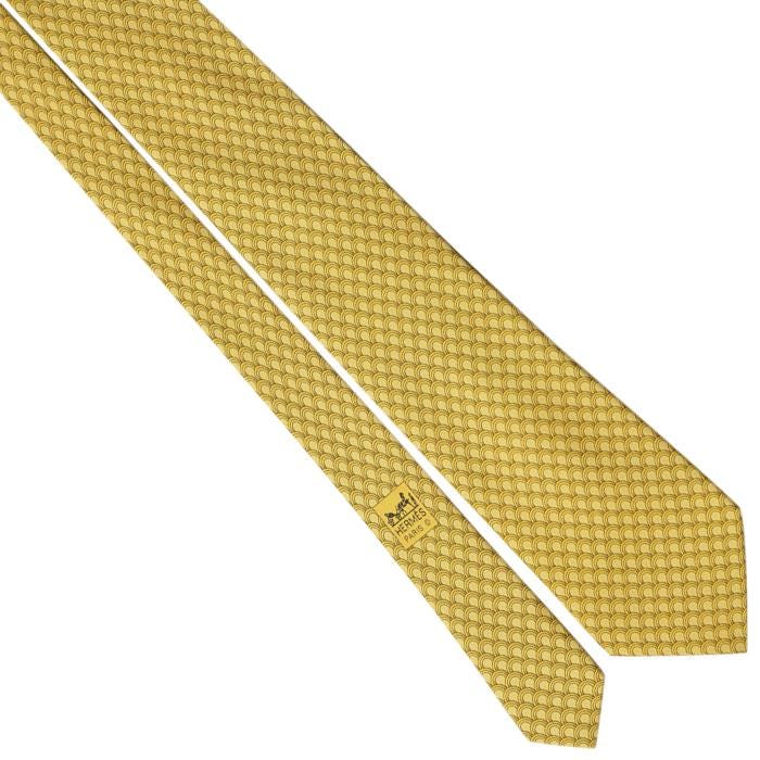 Hermes Men's Silk Tie Geometric Pattern 7971 – Exquisite Artichoke