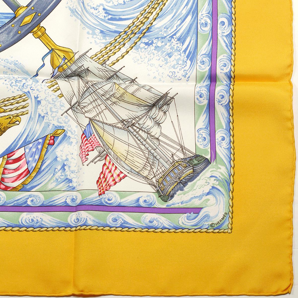 Hermes Scarf "Vive le Vent" by Laurence Bourthoumieux Vintage 90cm Silk | Carre Foulard