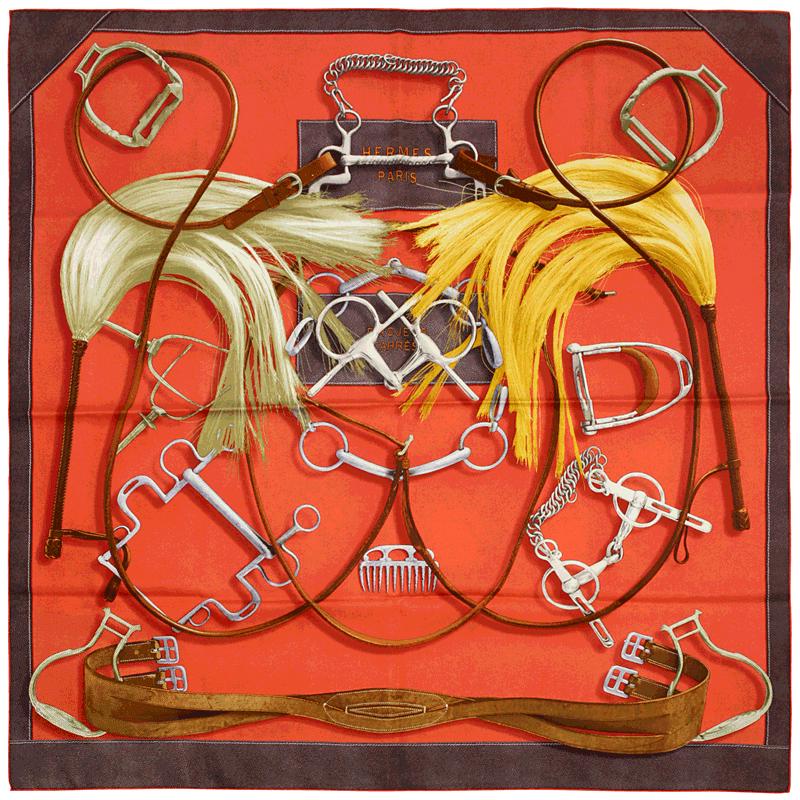 Hermes Scarf "Projets Carres" by Henri d'Origny 90cm Silk | Carre Foulard