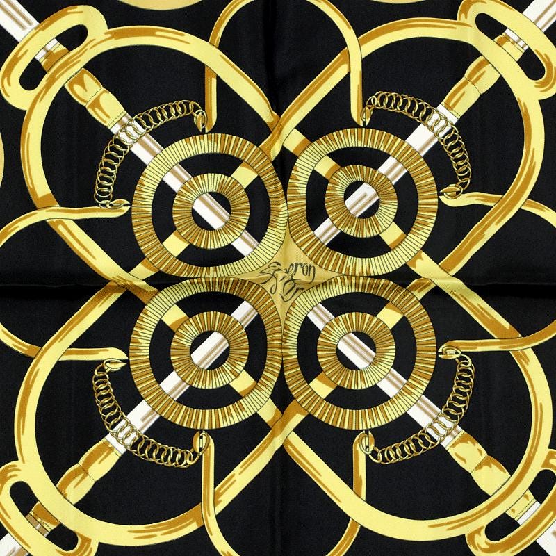 Hermes Scarf "Eperon d'Or" by Henri d'Origny 90cm Silk | Carre Foulard