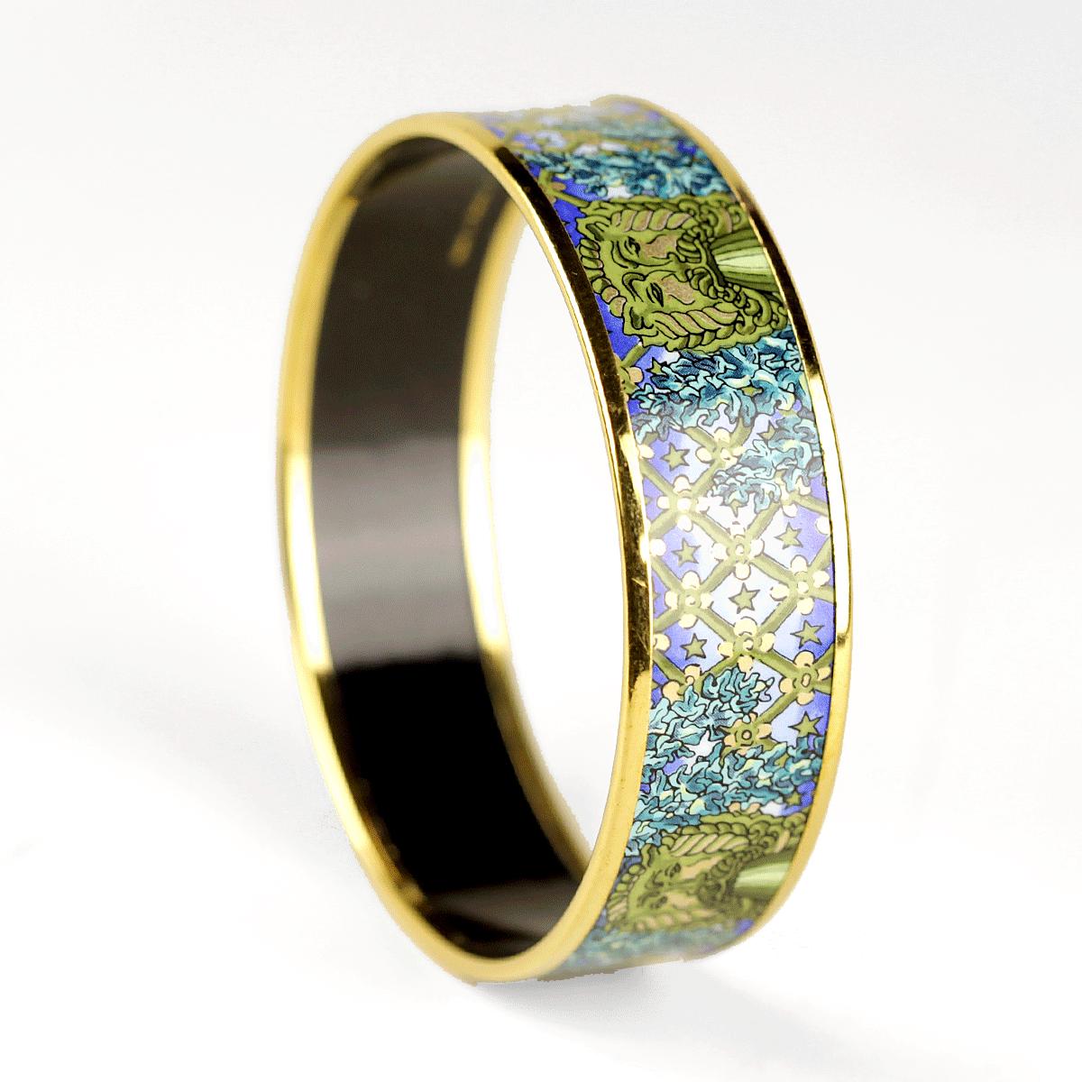 Hermes Bracelet 70 Wide Gold Enamel | Bangle GHW