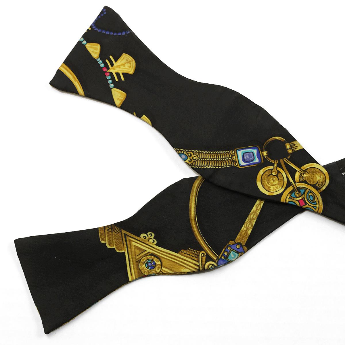Hermes Men's Silk Bowtie Parures des Sables Pattern | Necktie Cravate Bow Tie