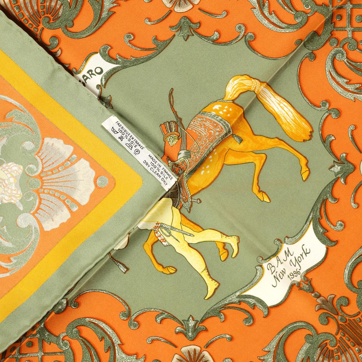 Hermes Scarf 45cm "Zingaro" by Christiane Vauzelles Silk Gavroche | LTD Ed. for Brooklyn Academy of Music