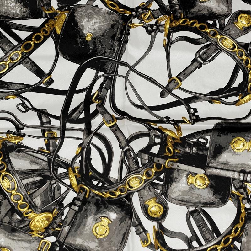 Hermes Scarf "Brides Rebelles" by Benoit Pierre Emery 90cm Silk