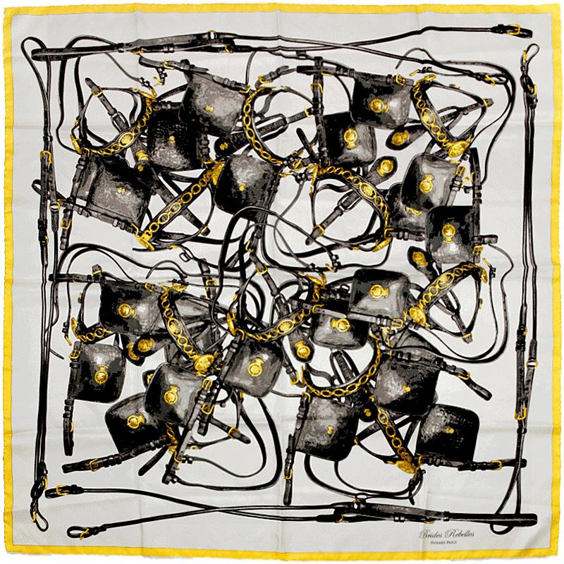 Hermes Scarf "Brides Rebelles" by Benoit Pierre Emery 90cm Silk