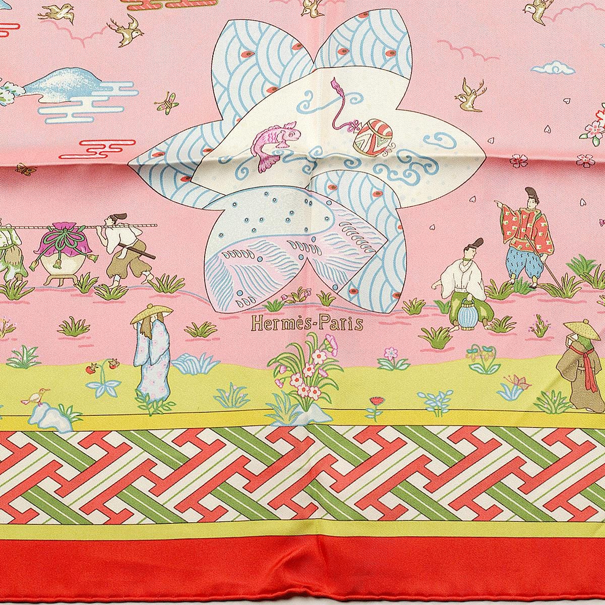 Hermes Scarf "Ballade de Heian" by Natsuno Hidaka 90cm Silk | Grail