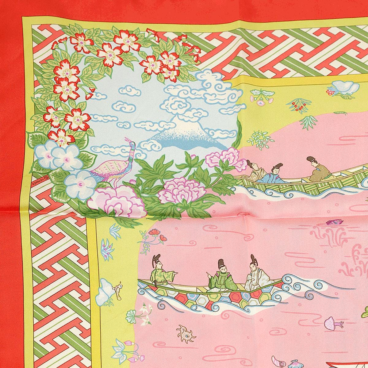 Hermes Scarf "Ballade de Heian" by Natsuno Hidaka 90cm Silk | Grail