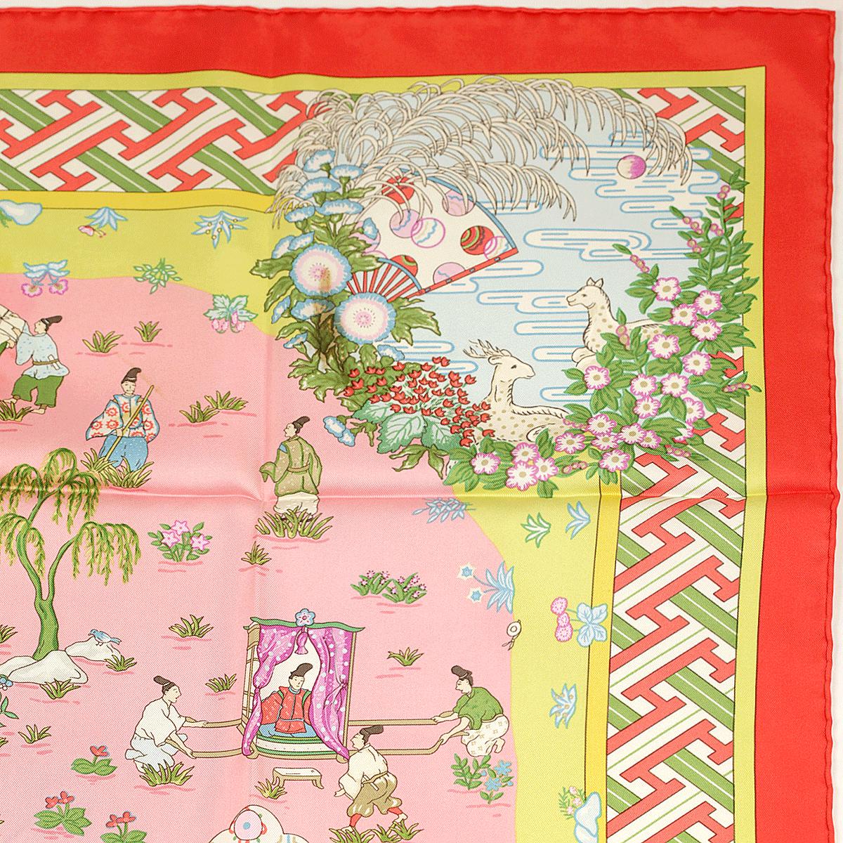 Hermes Scarf "Ballade de Heian" by Natsuno Hidaka 90cm Silk | Grail
