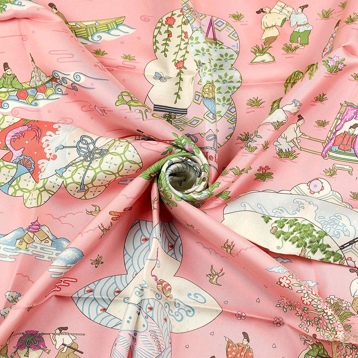 Hermes Scarf "Ballade de Heian" by Natsuno Hidaka 90cm Silk | Grail
