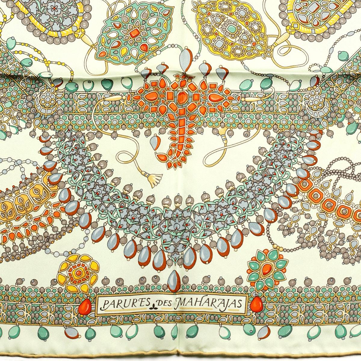 Hermes Scarf "Parures des Maharajas" by Catherine Baschet 90cm Silk | Foulard Carre