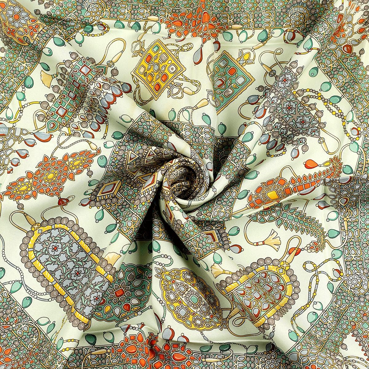 Hermes Scarf "Parures des Maharajas" by Catherine Baschet 90cm Silk | Foulard Carre