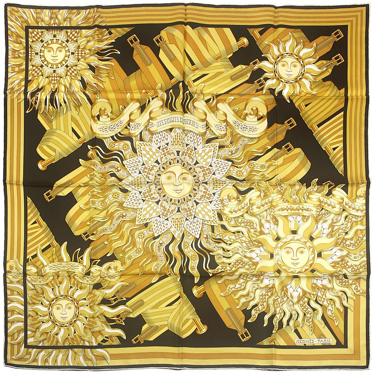 Hermes Scarf "Les Sangles de Phoebus" by Joachim Metz 90cm Silk | Carre Foulard