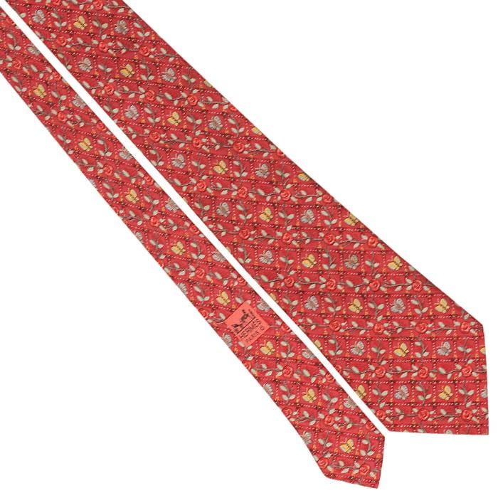 Hermes Men's Silk Tie Floral Pattern 7744 | Necktie Cravate