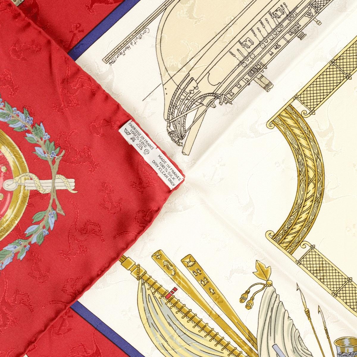 Hermes Scarf "Le Geographe" by Sandra Laroche Vintage 90cm Silk Jacquard | Carre Foulard