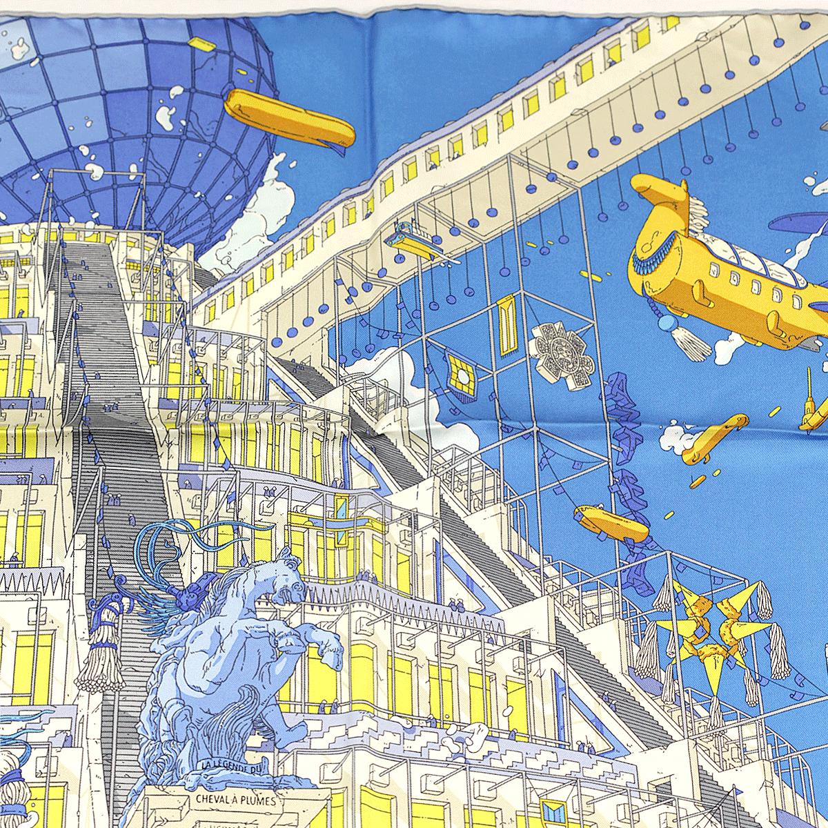 Hermes Scarf "Legende du Cheval a Plumes" by Ugo Gattoni 90cm Silk | Foulard Carre