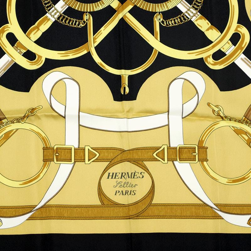 Hermes Scarf "Eperon d'Or" by Henri d'Origny 90cm Silk | Carre Foulard