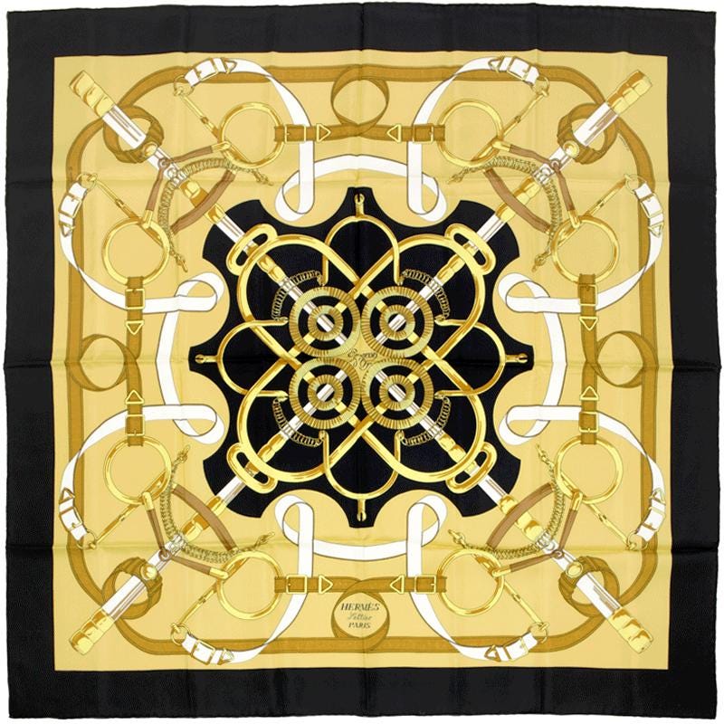 Hermes Scarf "Eperon d'Or" by Henri d'Origny 90cm Silk | Carre Foulard
