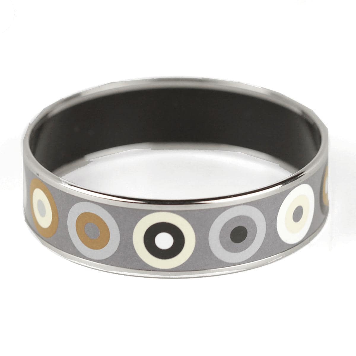 Hermes Bracelet 70 Wide Enamel Palladium Silver | Bangle SHW