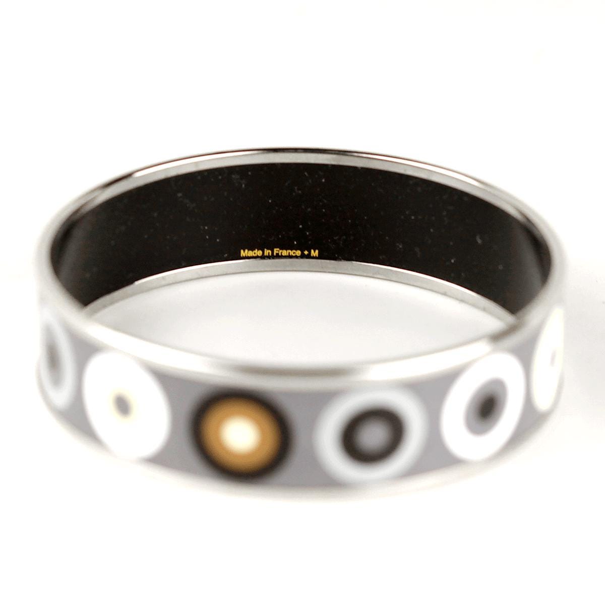 Hermes Bracelet 70 Wide Enamel Palladium Silver | Bangle SHW