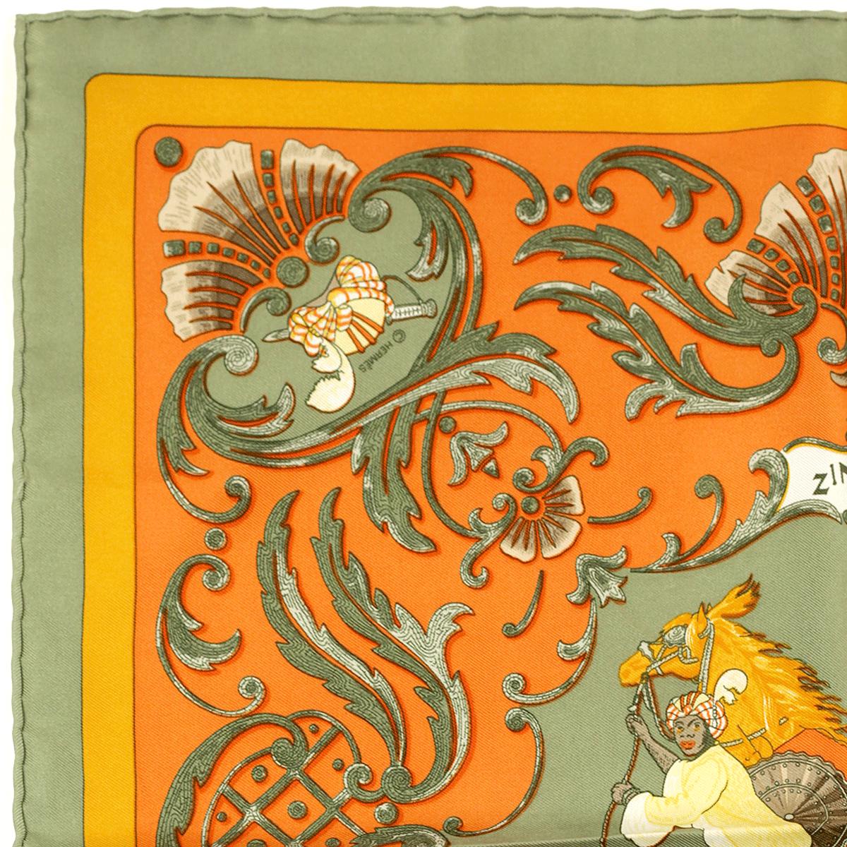 Hermes Scarf 45cm "Zingaro" by Christiane Vauzelles Silk Gavroche | LTD Ed. for Brooklyn Academy of Music