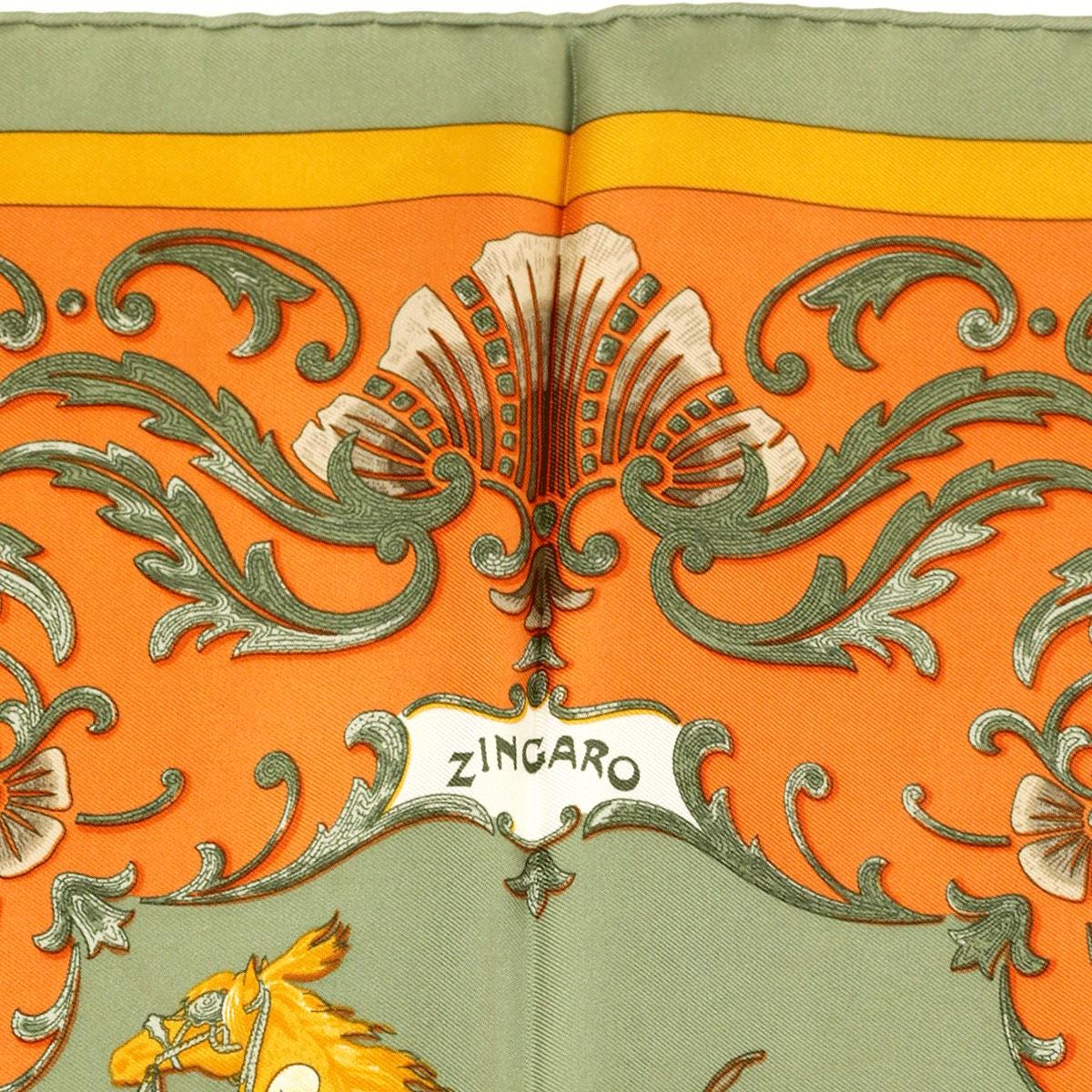 Hermes Scarf 45cm "Zingaro" by Christiane Vauzelles Silk Gavroche | LTD Ed. for Brooklyn Academy of Music