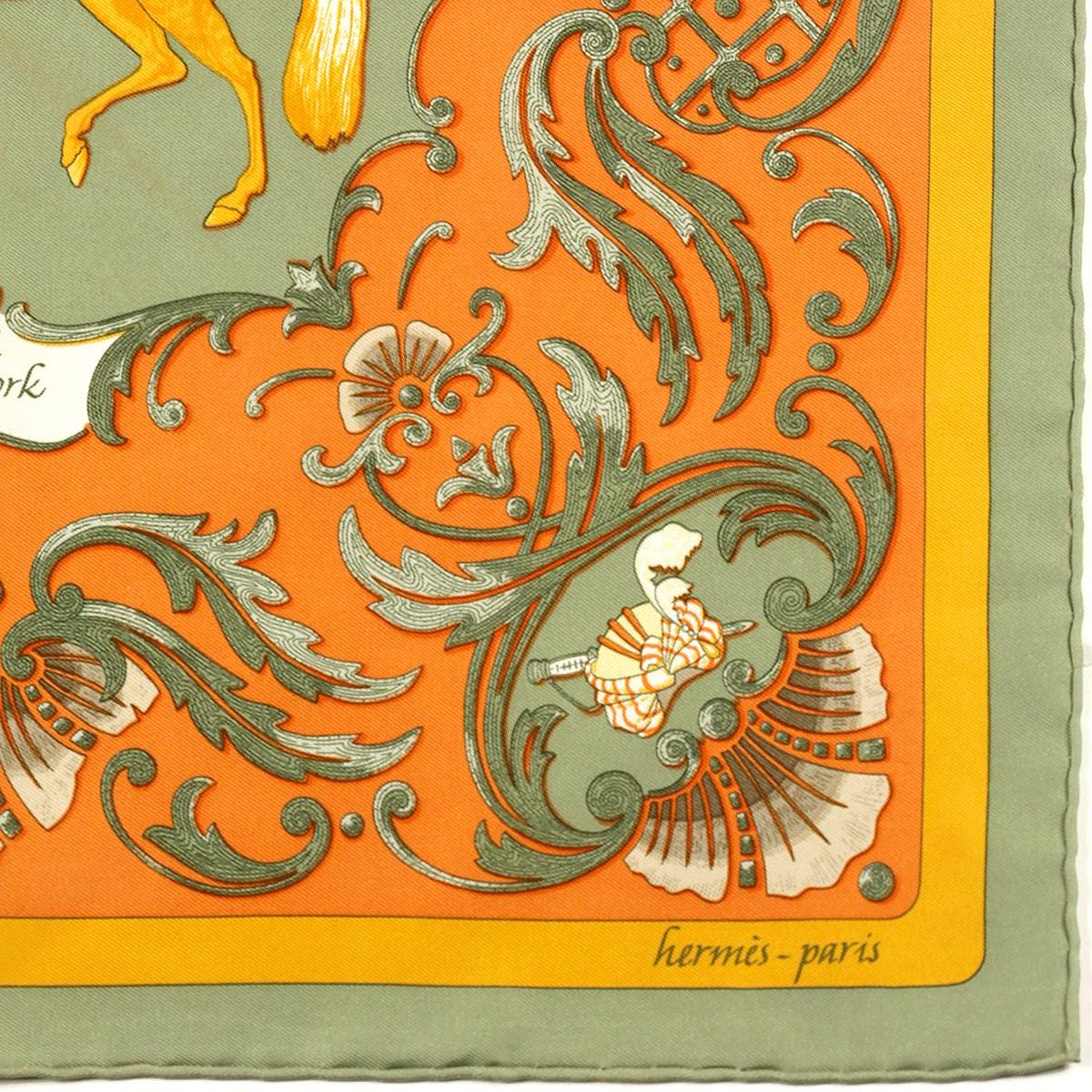 Hermes Scarf 45cm "Zingaro" by Christiane Vauzelles Silk Gavroche | LTD Ed. for Brooklyn Academy of Music