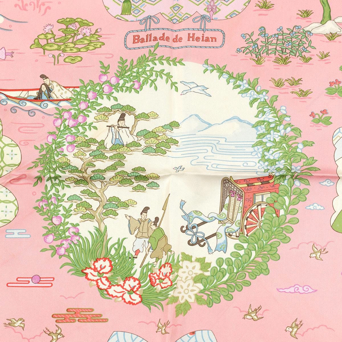 Hermes Scarf "Ballade de Heian" by Natsuno Hidaka 90cm Silk | Grail