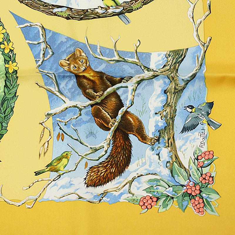 Hermes Scarf "Les Quatre Saisons" by Robert Dallet 90cm Silk | Carre Foulard