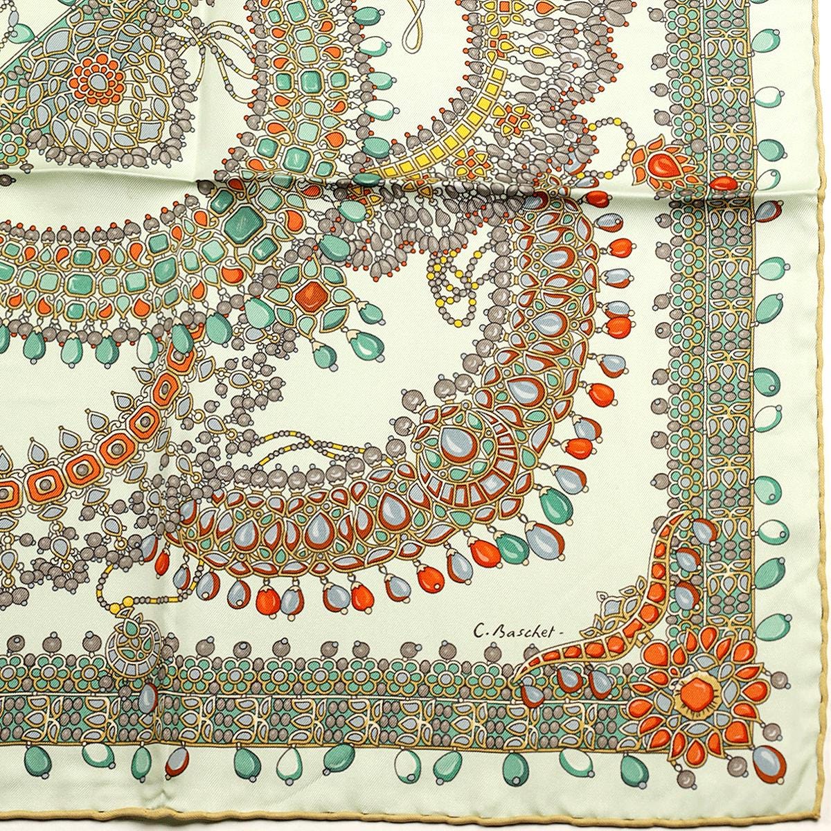 Hermes Scarf "Parures des Maharajas" by Catherine Baschet 90cm Silk | Foulard Carre