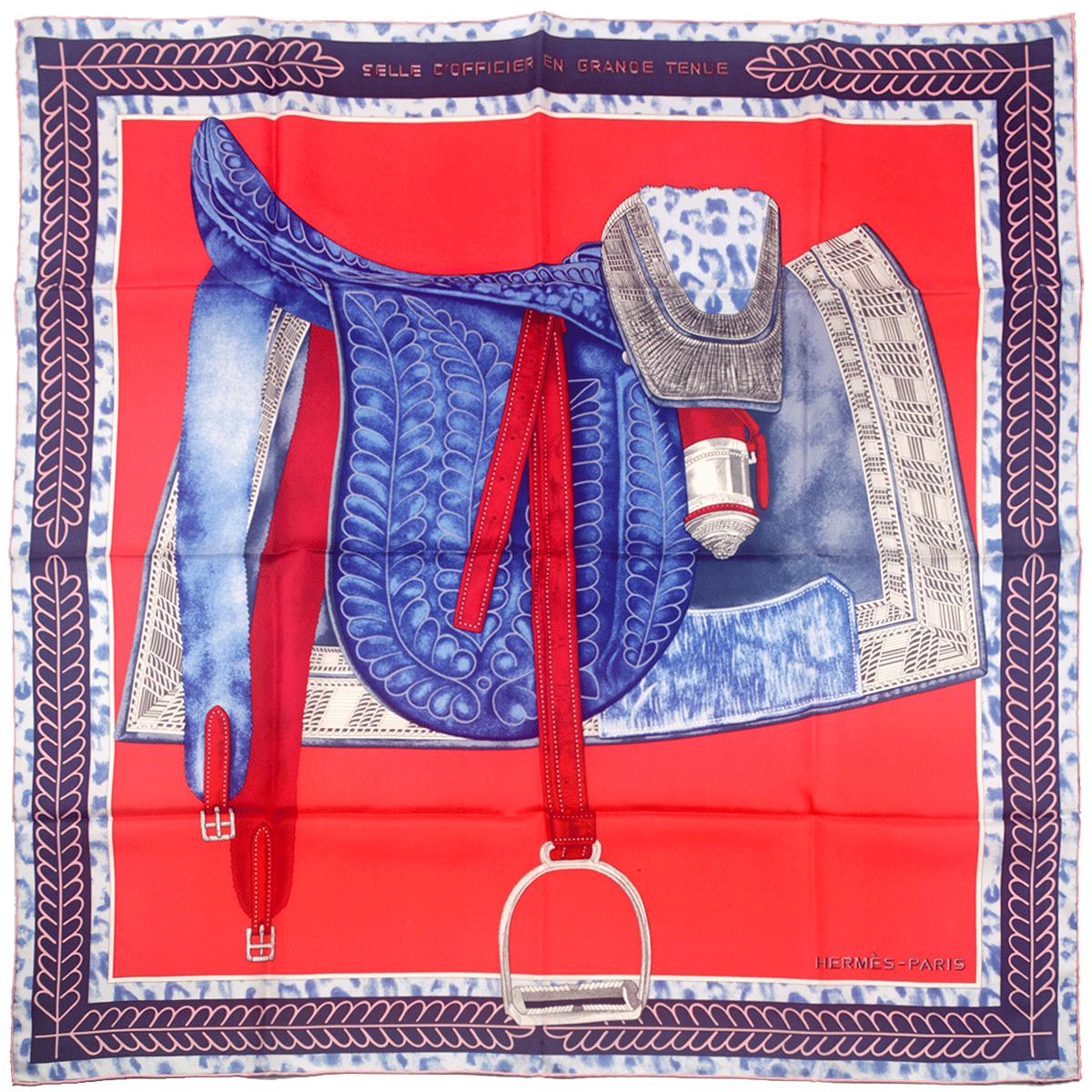 Hermes Scarf "Selle d'Officier en Grande Tenue" by Wlodek Kaminski 90cm Silk | Carre Foulard