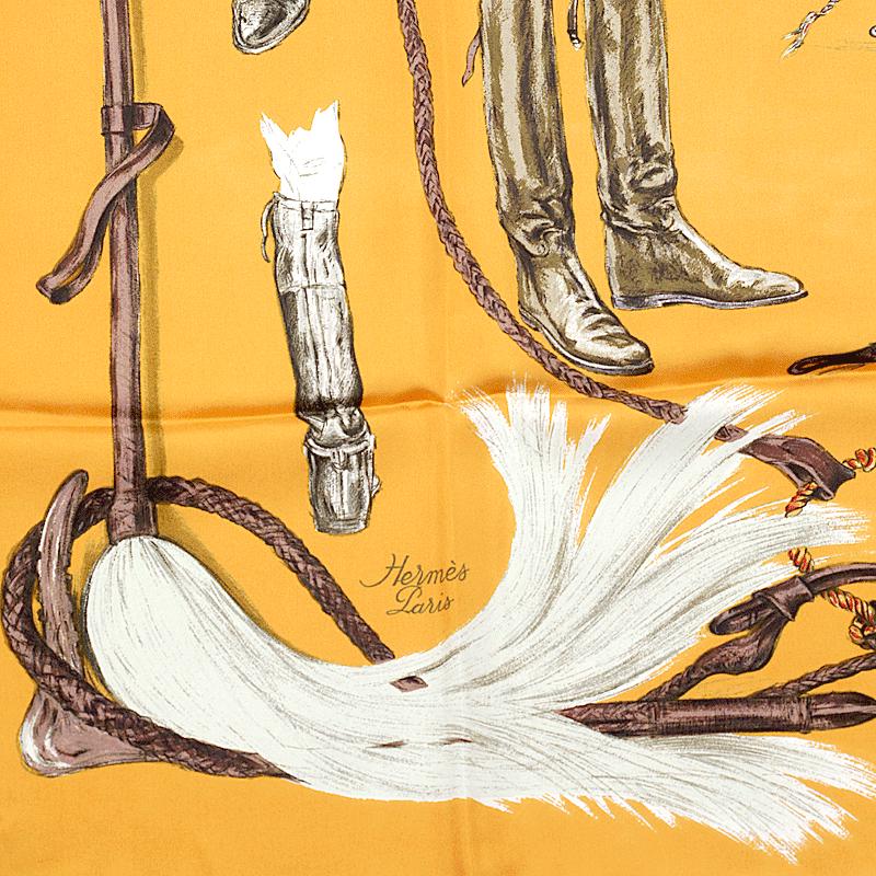 Hermes Scarf "Propos de Bottes" by Xavier De Poret 90cm Silk | Carre Foulard