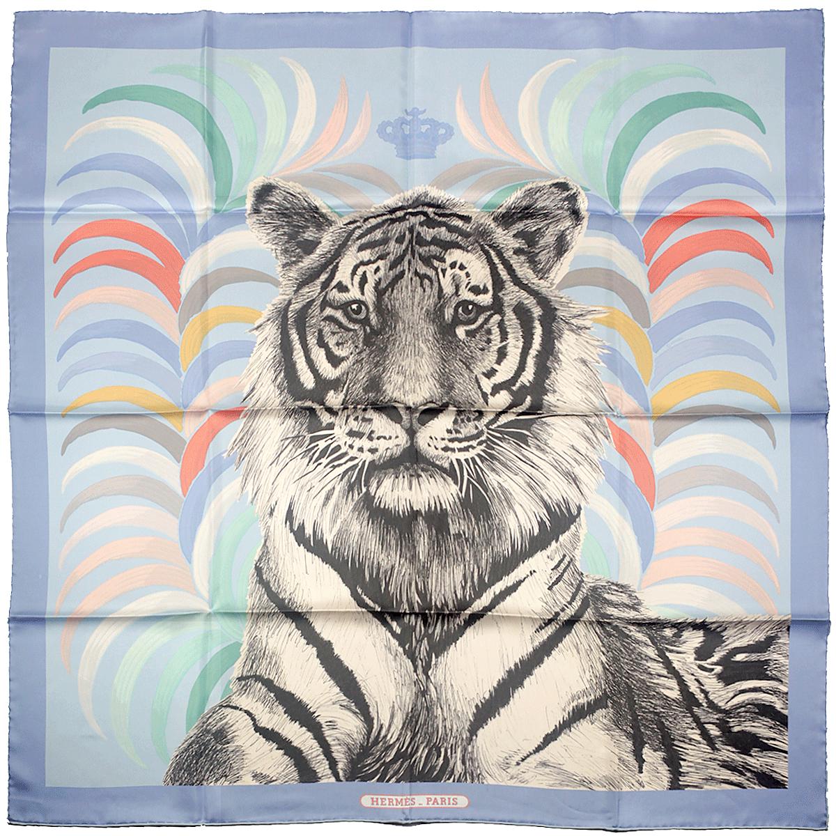 Hermes Scarf "Tigre Royal" by Christiane Vauzelles 90cm Silk Double Face Carre