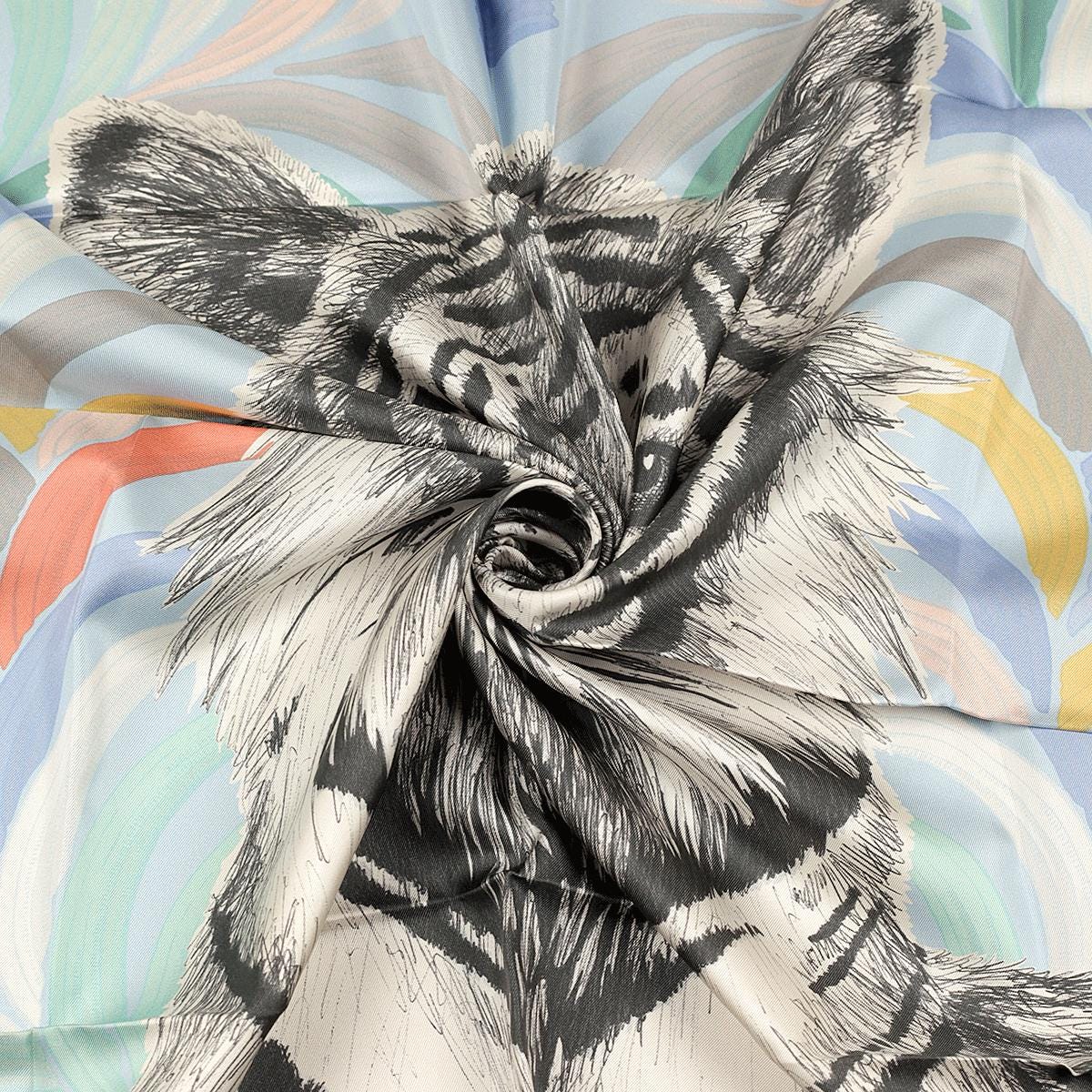 Hermes Scarf "Tigre Royal" by Christiane Vauzelles 90cm Silk Double Face Carre