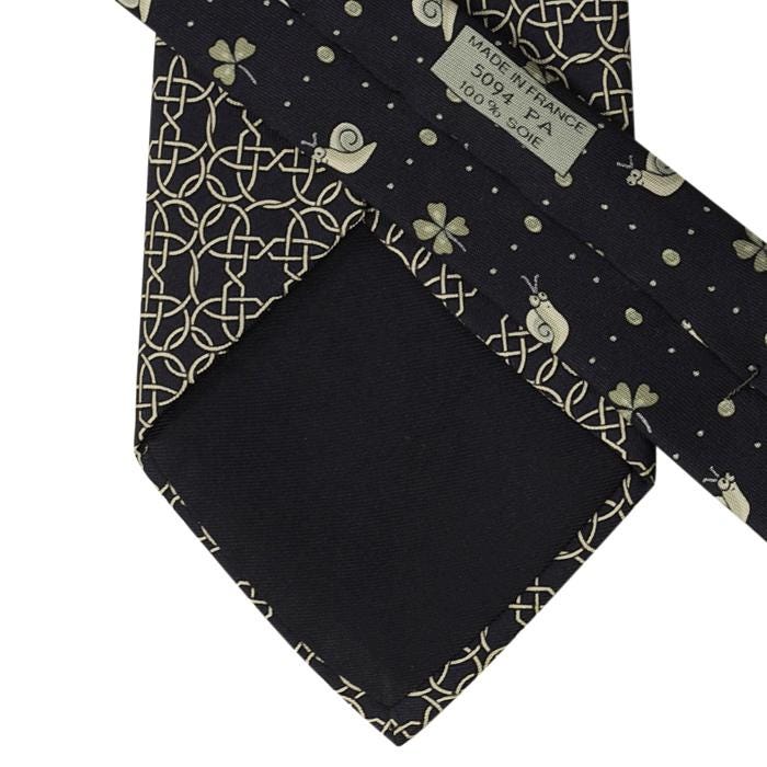 Hermes Men's Silk Tie Snails and Clovers Pattern 5094 | Necktie Cravate