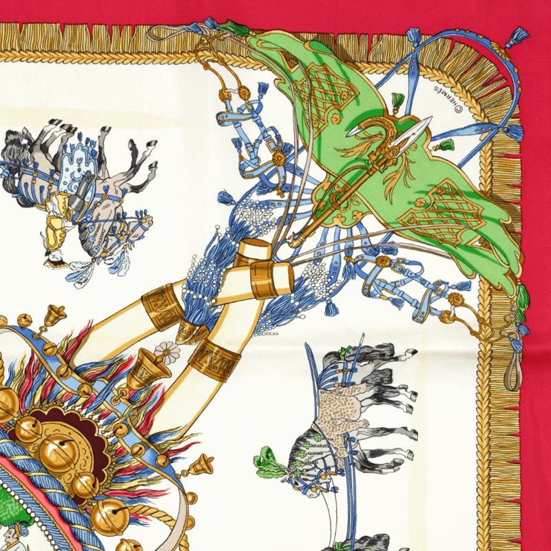 Hermes Scarf "Caparacons de la France et de l'Inde" by Philippe Ledoux 90cm Silk | Carre Foulard