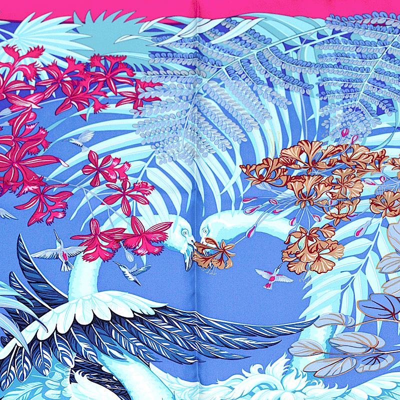 Hermes Scarf "Flamingo Party" by Laurence Bourthoumieux 90cm Silk | Carre Foulard