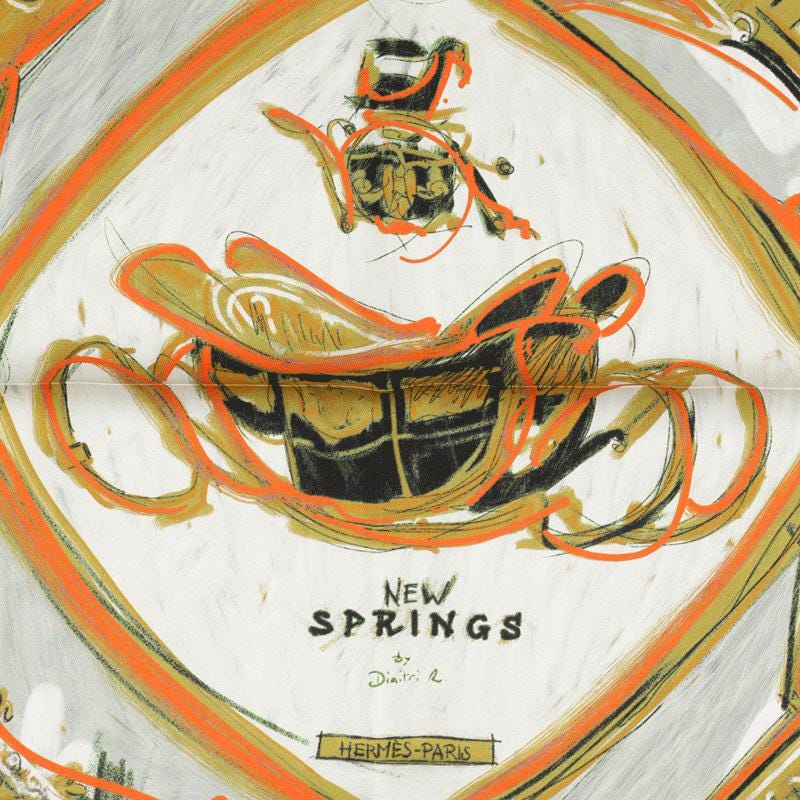 Hermes Scarf "New Springs" by Dimitri Rybaltchenko 90cm Silk | Foulard Carre
