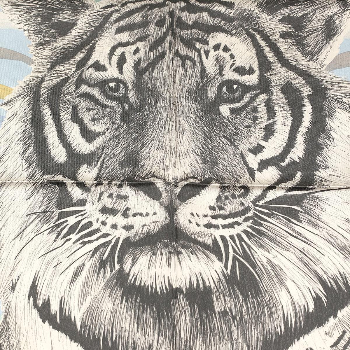 Hermes Scarf "Tigre Royal" by Christiane Vauzelles 90cm Silk Double Face Carre