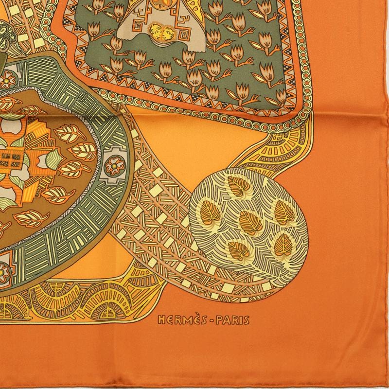 Hermes Scarf "Art des Steppes" by Annie Faivre 90cm Silk | Foulard Carre