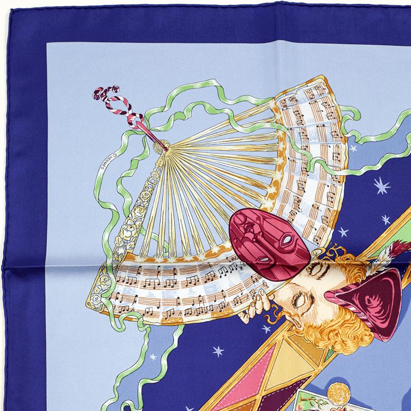 Hermes Scarf "Au Clair de la Lune" by Sandra Laroche 90cm Silk | Carre Foulard