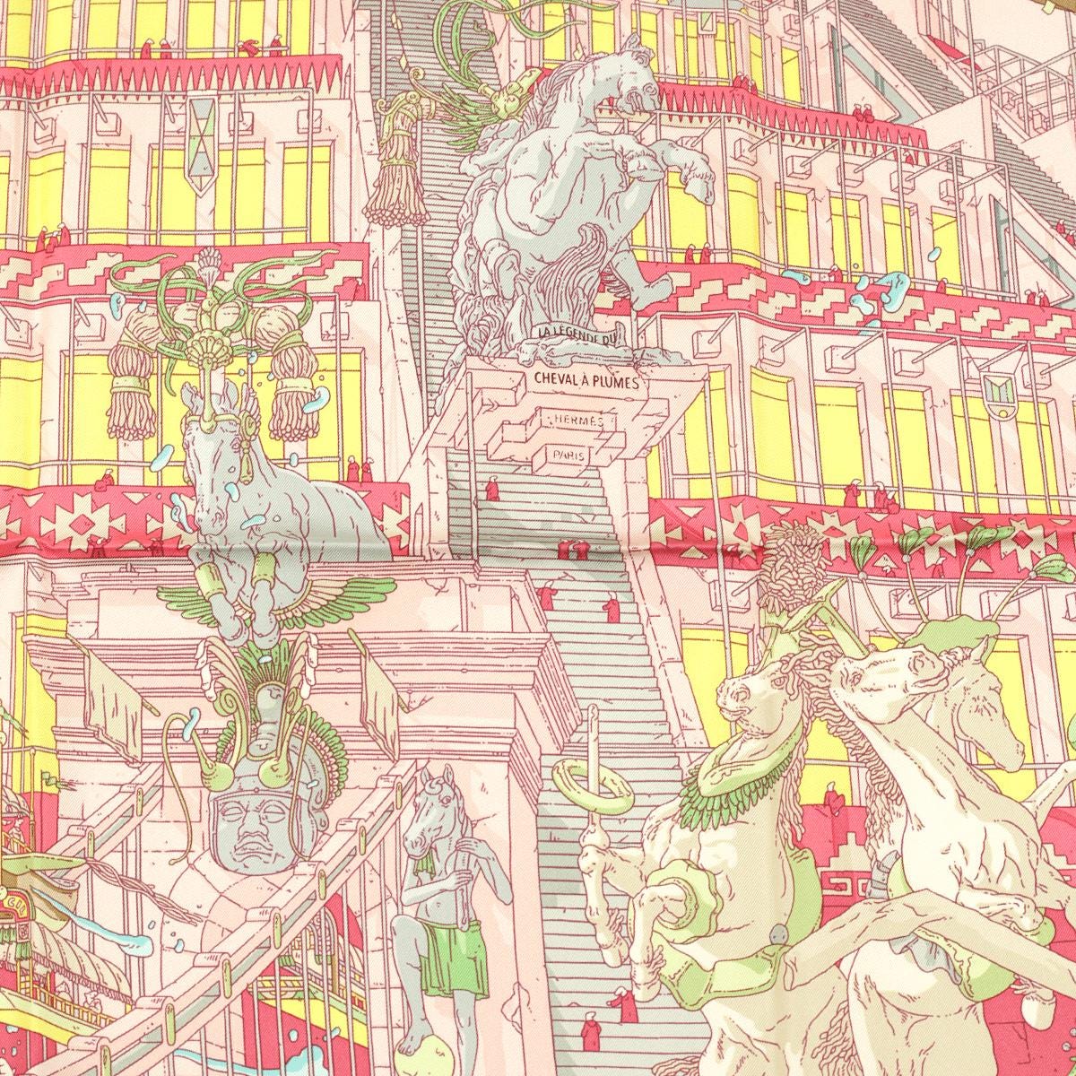 Hermes Scarf "Legende du Cheval a Plumes" by Ugo Gattoni 90cm Silk | Foulard Carre
